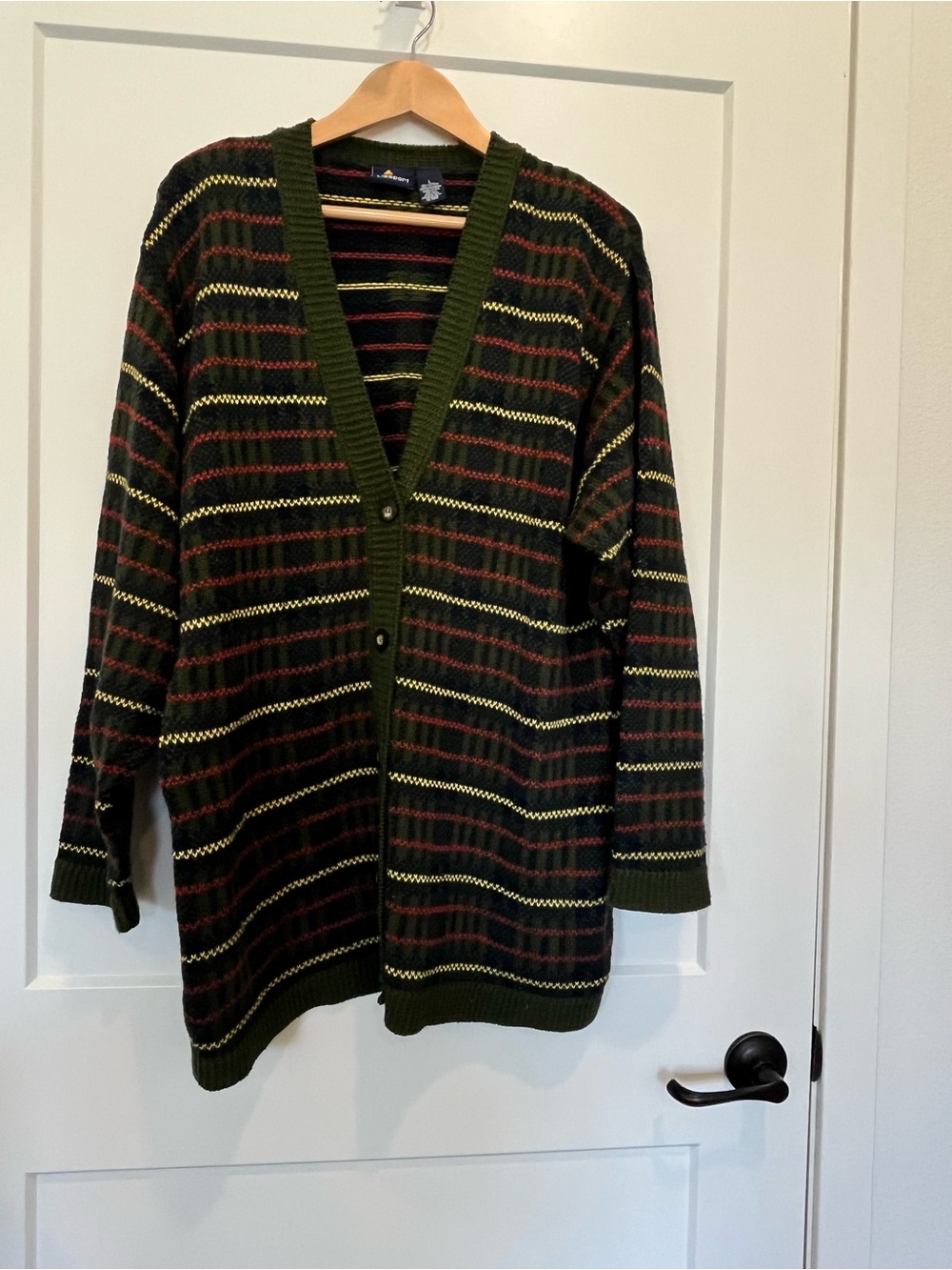 Vntg Liz Sport plaid preppy grandpa academia heritage country Cardigan L